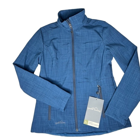 NWT EDDIE BAUER Women's Shaded Crosshatch Soft Shell Jacket Blue Size S - Picture 5 of 16